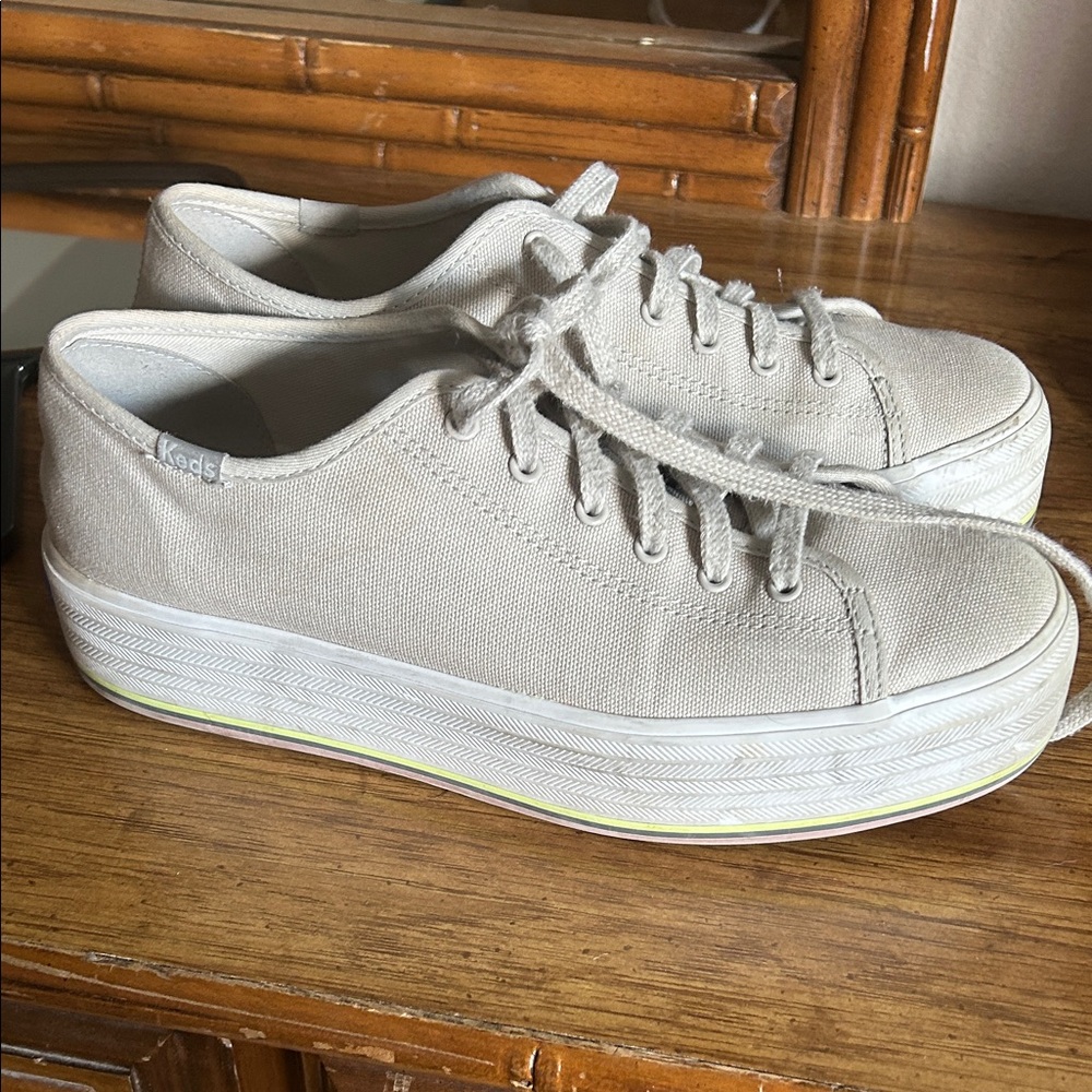 Keds Women's Light Beige Platform Sneakers